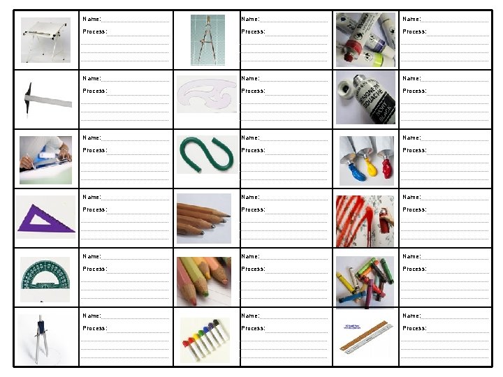 Name: Name: Name: Process: Process: Process: Name: Name: Process: Process: 