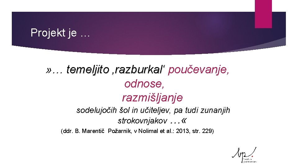 Projekt je … » … temeljito ‚razburkal‘ poučevanje, odnose, razmišljanje sodelujočih šol in učiteljev,