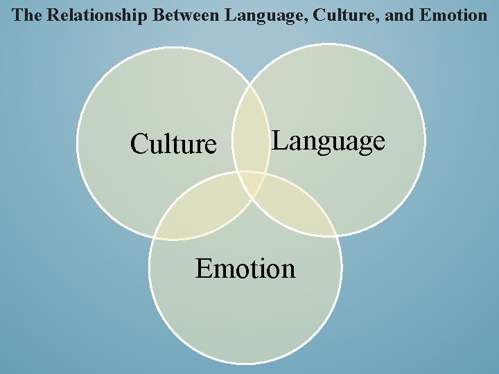 The Relationship Between Language, Culture, and Emotion Culture Language Emotion 