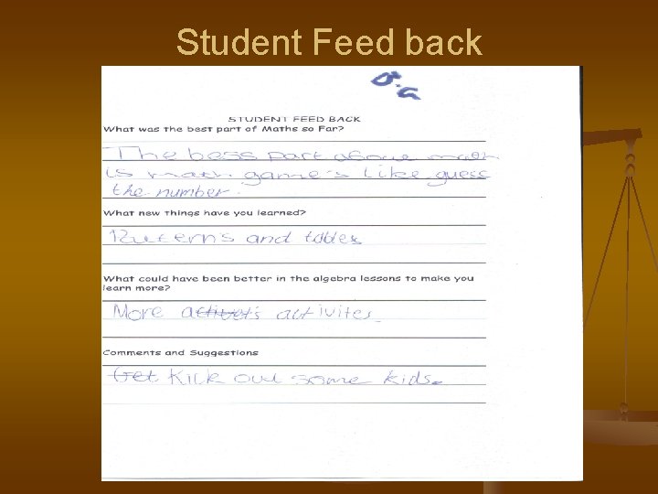 Student Feed back 