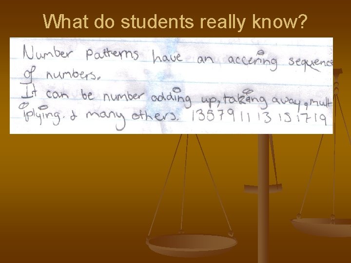 What do students really know? 