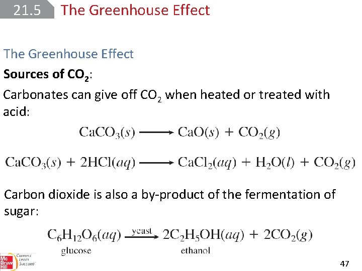 21. 5 The Greenhouse Effect Sources of CO 2: Carbonates can give off CO