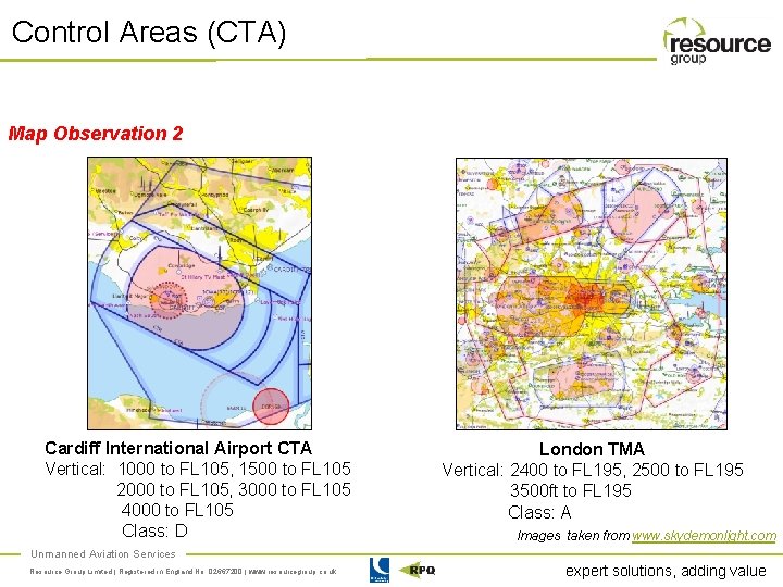 Control Areas (CTA) Map Observation 2 Cardiff International Airport CTA Vertical: 1000 to FL