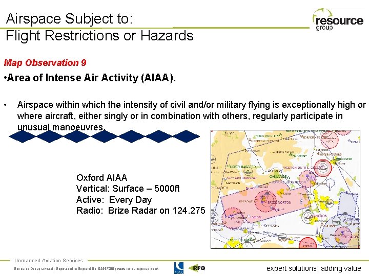 Airspace Subject to: Flight Restrictions or Hazards Map Observation 9 • Area of Intense