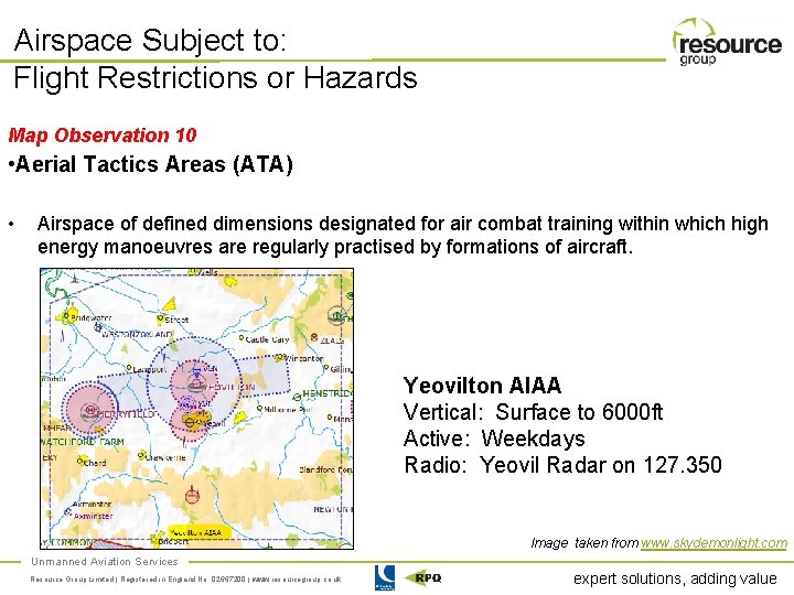 Airspace Subject to: Flight Restrictions or Hazards Map Observation 10 • Aerial Tactics Areas