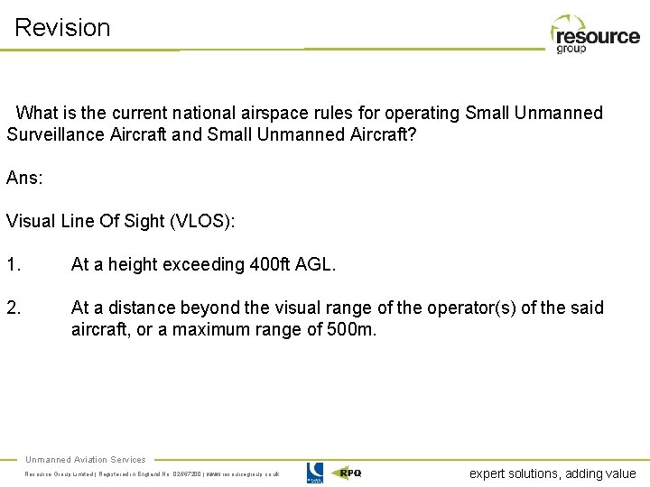 Revision What is the current national airspace rules for operating Small Unmanned Surveillance Aircraft