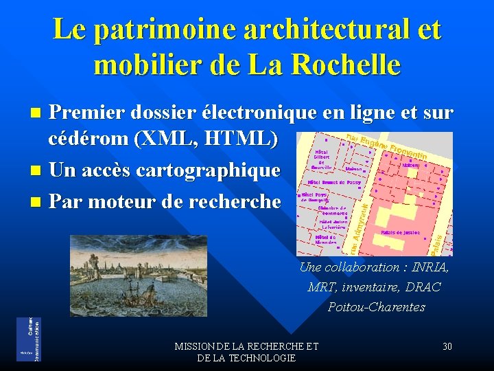 Le patrimoine architectural et mobilier de La Rochelle Premier dossier électronique en ligne et