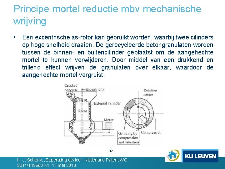 Principe mortel reductie mbv mechanische wrijving • Een excentrische as-rotor kan gebruikt worden, waarbij