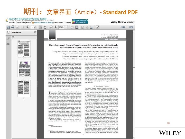 期刊：文章界面（Article）- Standard PDF 20 