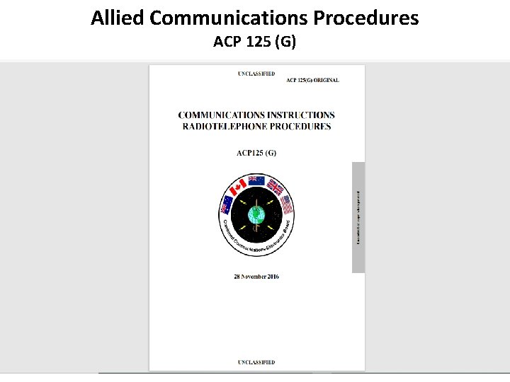 Allied Communications Procedures ACP 125 (G) 