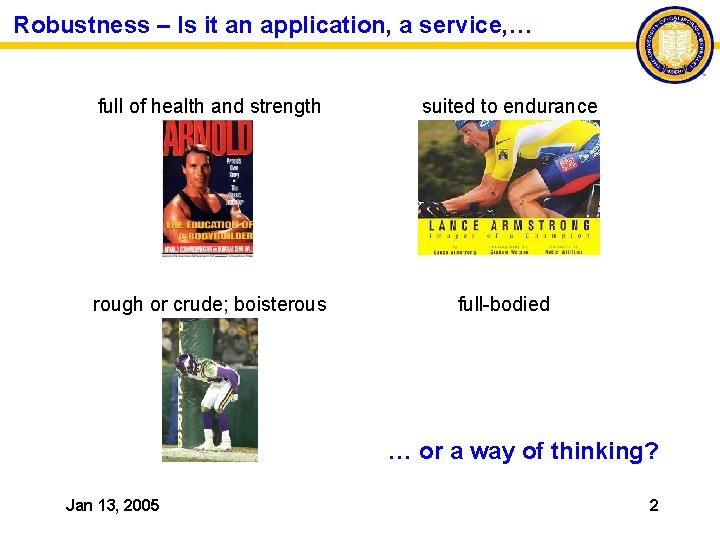 Robustness – Is it an application, a service, … full of health and strength