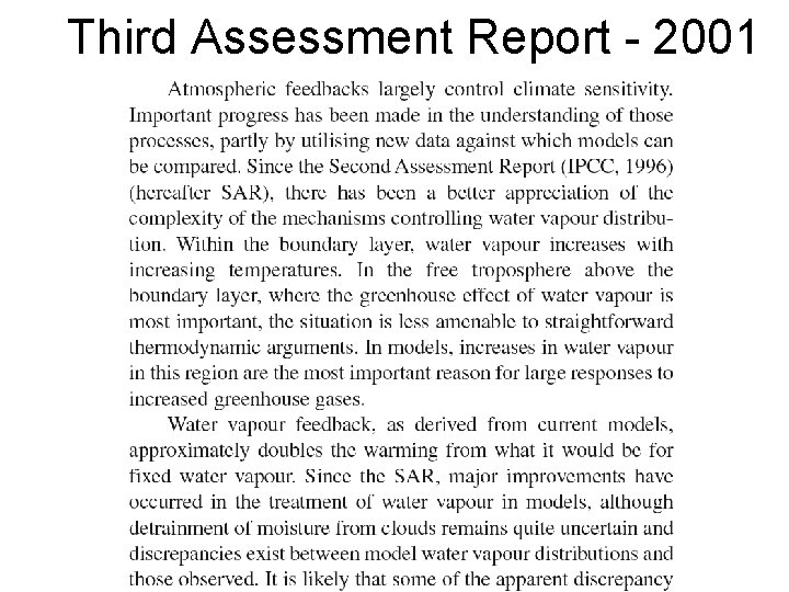 Third Assessment Report - 2001 