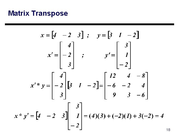 Matrix Transpose 18 