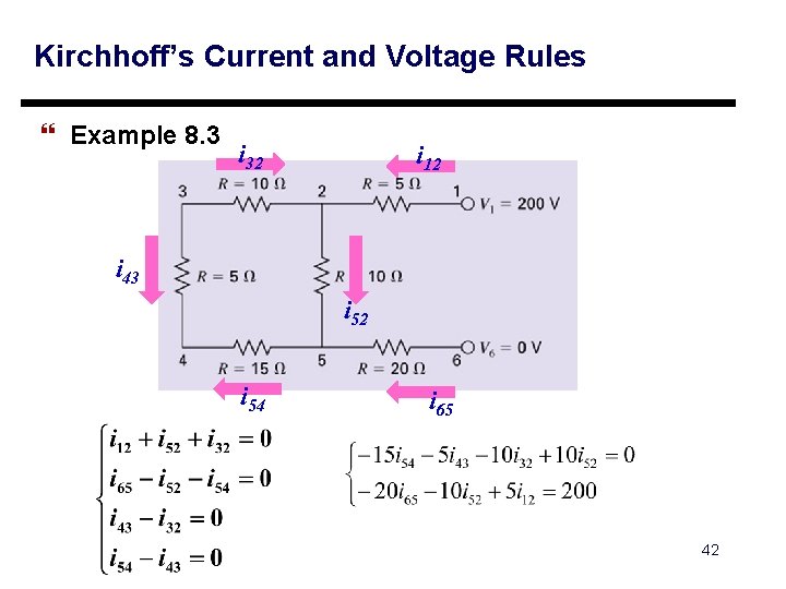 Kirchhoff’s Current and Voltage Rules } Example 8. 3 i 32 i 12 i