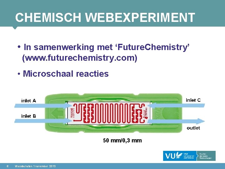 CHEMISCH WEBEXPERIMENT • In samenwerking met ‘Future. Chemistry’ (www. futurechemistry. com) • Microschaal reacties