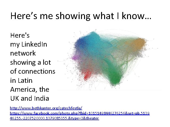 Here’s me showing what I know… Here's my Linked. In network showing a lot