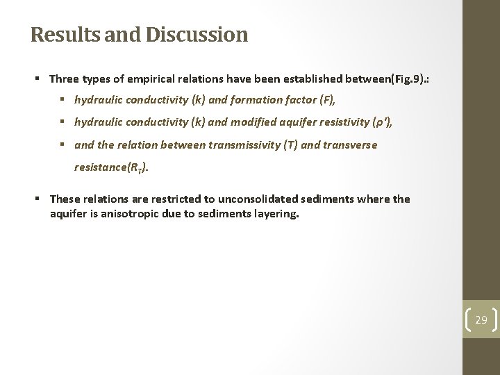 Results and Discussion § Three types of empirical relations have been established between(Fig. 9).