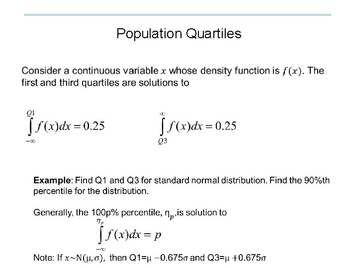 Population Quartiles • 