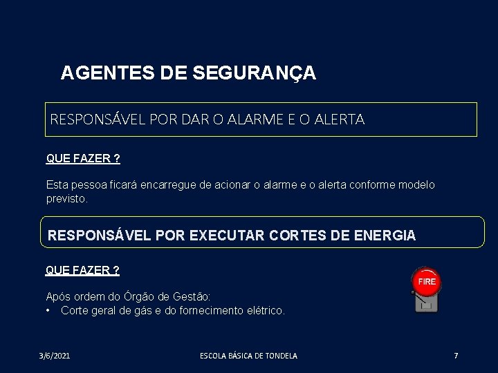 AGENTES DE SEGURANÇA RESPONSÁVEL POR DAR O ALARME E O ALERTA QUE FAZER ?