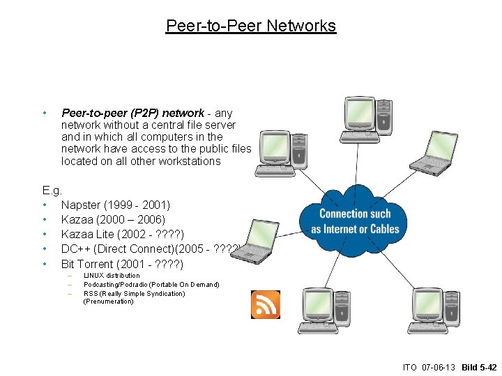 Peer-to-Peer Networks • Peer-to-peer (P 2 P) network - any network without a central