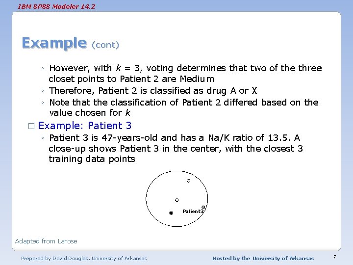 IBM SPSS Modeler 14. 2 Example (cont) ◦ However, with k = 3, voting