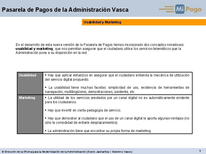 Pasarela de Pagos de la Administración Vasca Usabilidad y Marketing En el desarrollo de