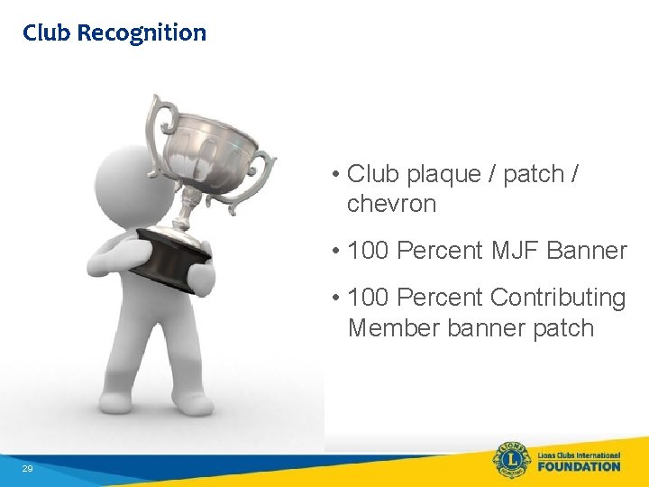 Club Recognition • Club plaque / patch / chevron • 100 Percent MJF Banner