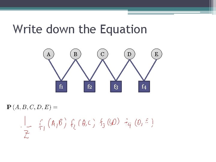 Write down the Equation A B f 1 C f 2 D f 3