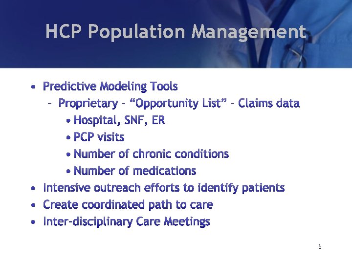 HCP Population Management 6 
