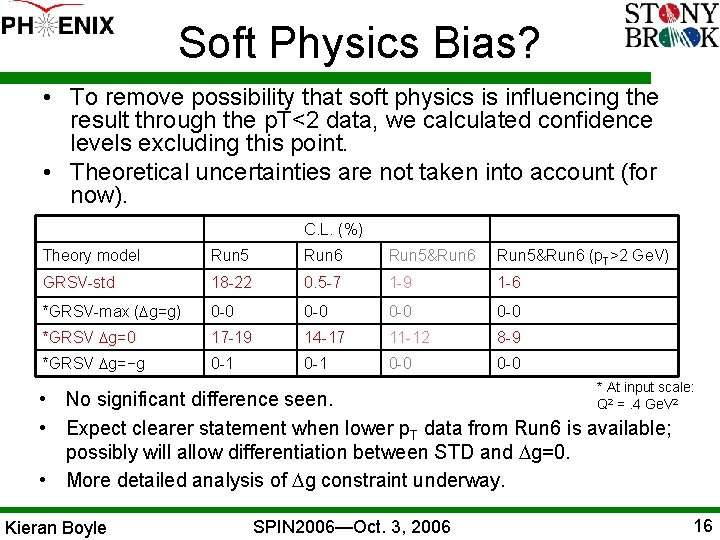 Soft Physics Bias? • To remove possibility that soft physics is influencing the result