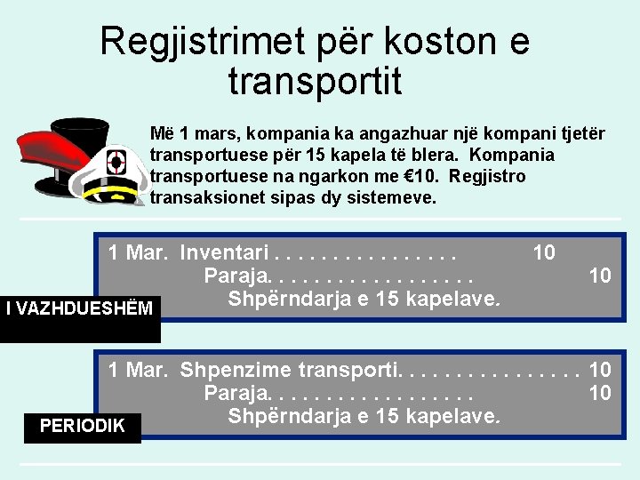 Regjistrimet për koston e transportit Më 1 mars, kompania ka angazhuar një kompani tjetër Regjistrimet për koston e transportit Më 1 mars, kompania ka angazhuar një kompani tjetër
