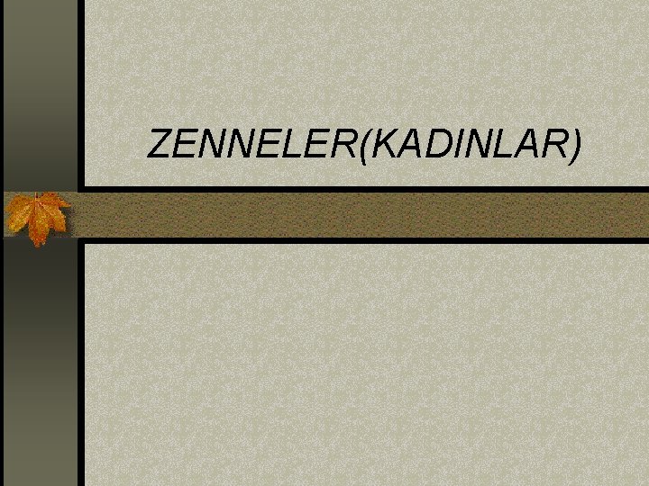 ZENNELER(KADINLAR) 