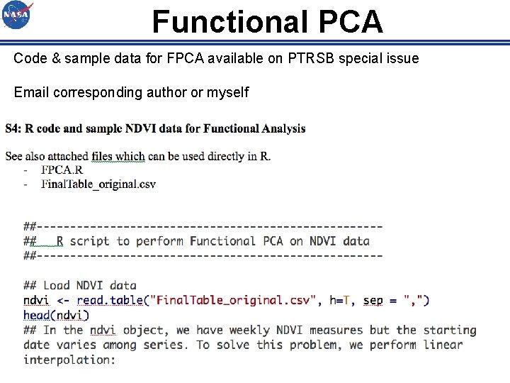 Functional PCA Code & sample data for FPCA available on PTRSB special issue Email