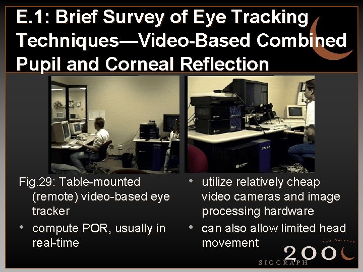 E. 1: Brief Survey of Eye Tracking Techniques—Video-Based Combined Pupil and Corneal Reflection Fig.