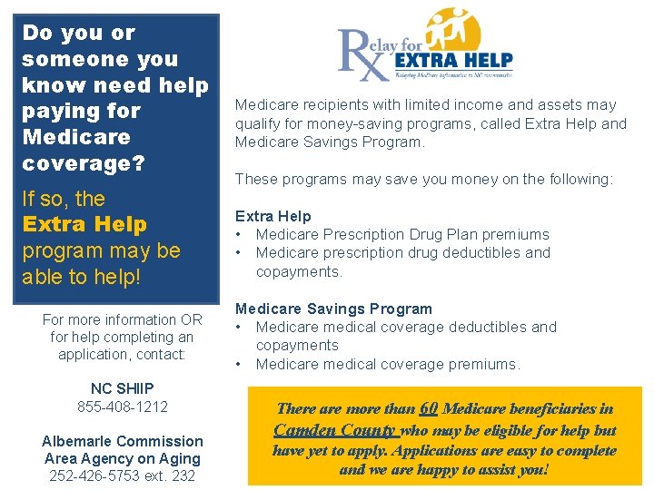 Do you or someone you know need help paying for Medicare coverage? If so,