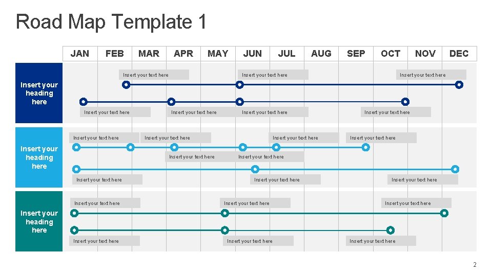 Road Map Template 1 JAN FEB MAR APR MAY Insert your text here JUN