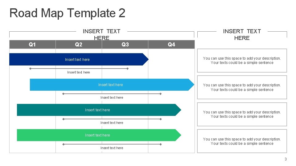 Road Map Template 2 INSERT TEXT HERE Q 1 Q 2 INSERT TEXT HERE