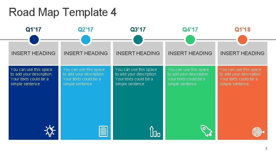 Road Map Template 4 Q 1’ 17 Q 2’ 17 Q 3’ 17 Q