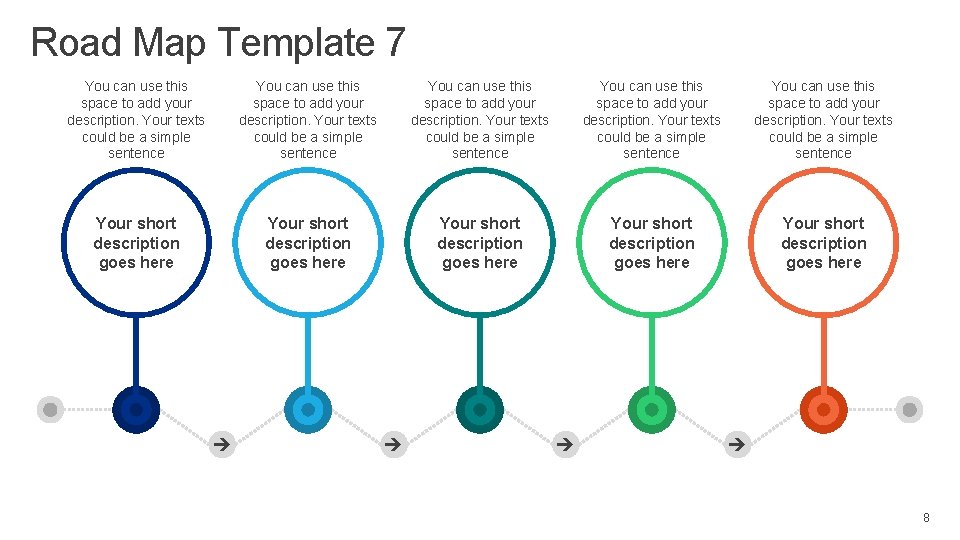 Road Map Template 7 You can use this space to add your description. Your