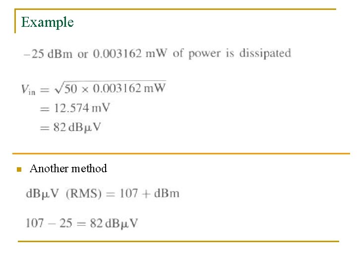 Example n Another method 
