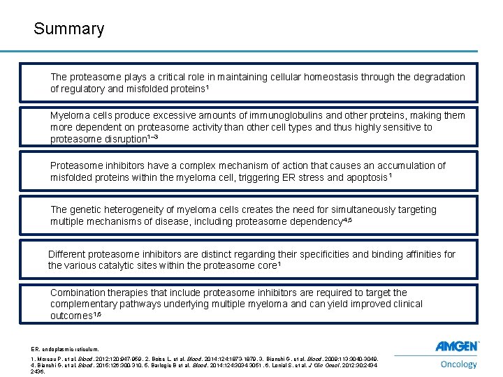 Summary The proteasome plays a critical role in maintaining cellular homeostasis through the degradation