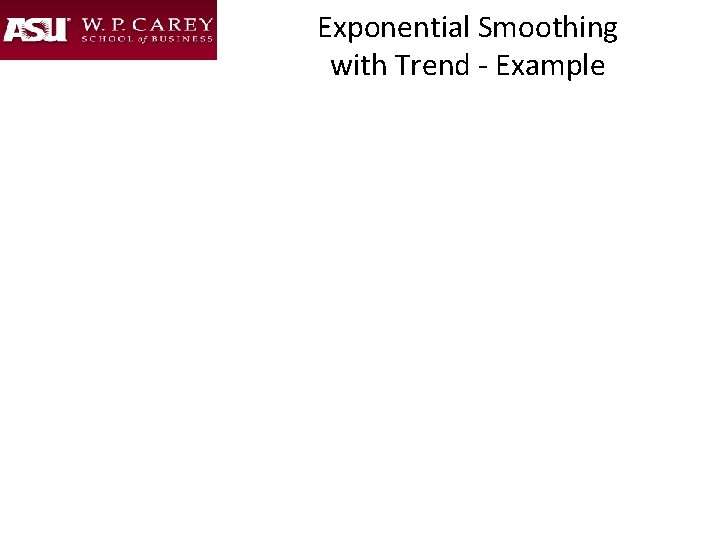 Exponential Smoothing with Trend - Example 