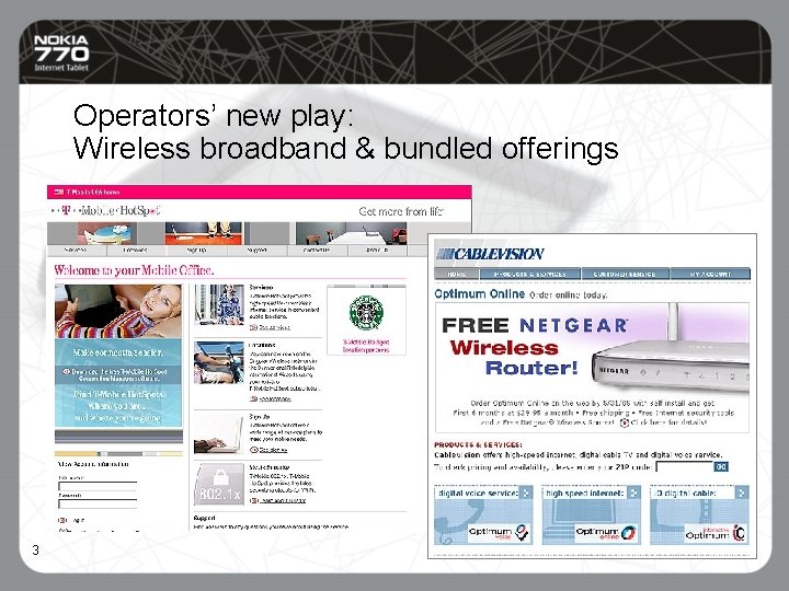 Operators’ new play: Wireless broadband & bundled offerings 3 