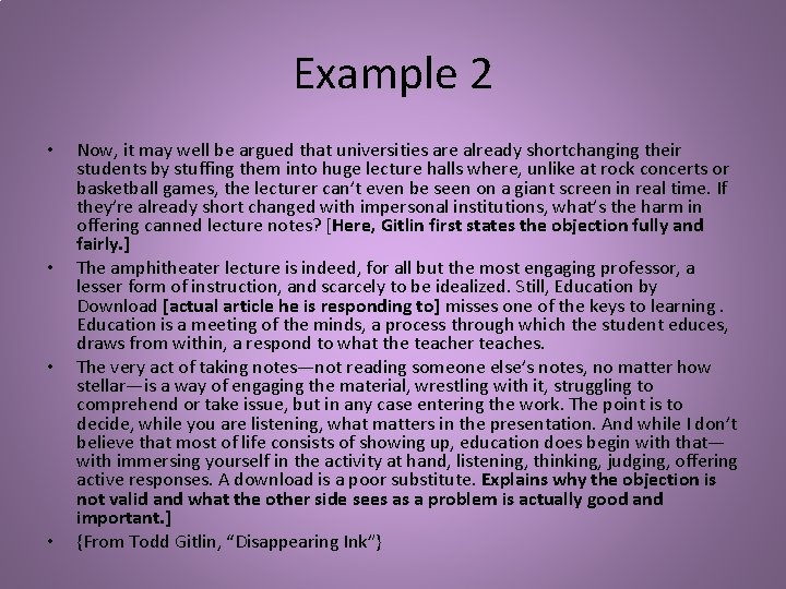 Example 2 • • Now, it may well be argued that universities are already Example 2 • • Now, it may well be argued that universities are already