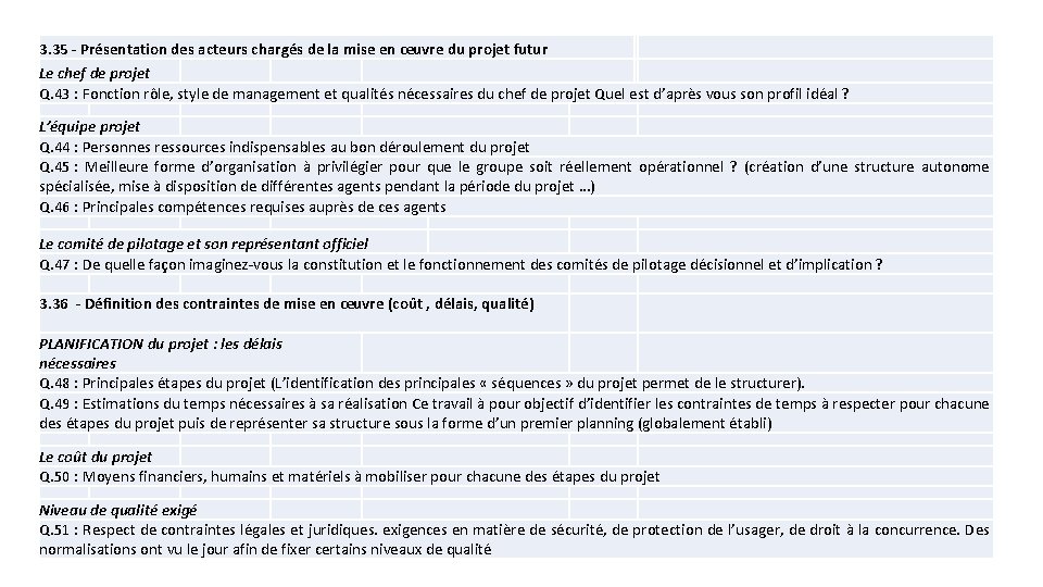 3. 35 - Présentation des acteurs chargés de la mise en œuvre du projet