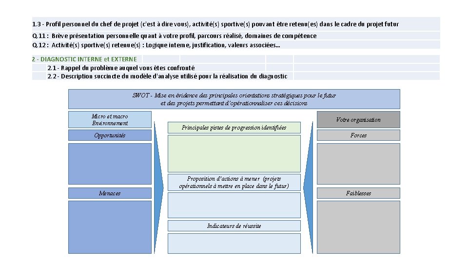 1. 3 - Profil personnel du chef de projet (c'est à dire vous), activité(s)