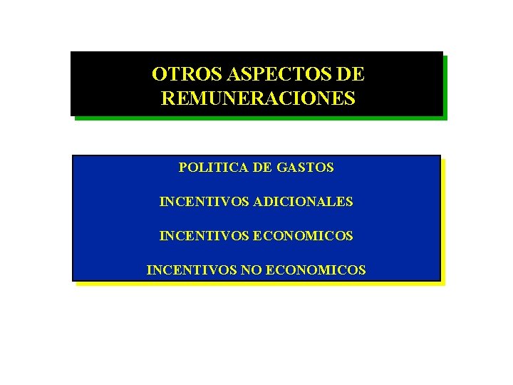 OTROS ASPECTOS DE REMUNERACIONES POLITICA DE GASTOS INCENTIVOS ADICIONALES INCENTIVOS ECONOMICOS INCENTIVOS NO ECONOMICOS