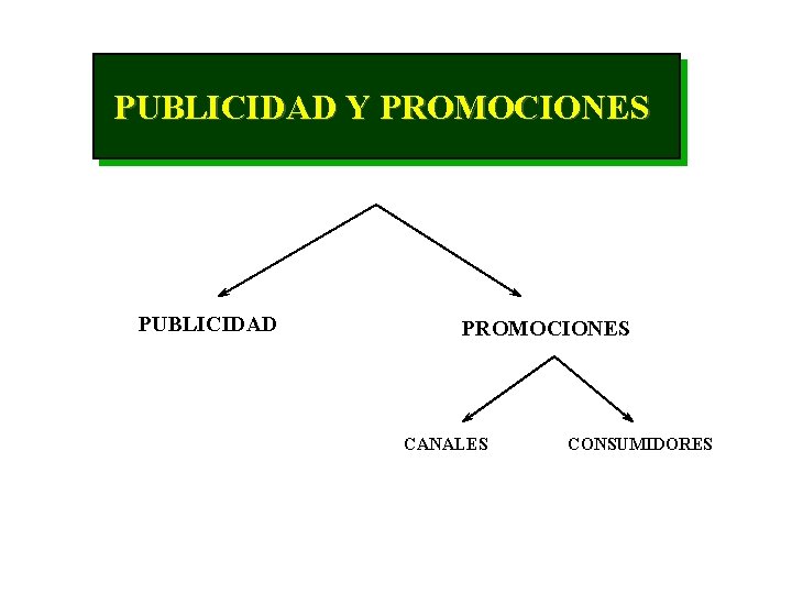 PUBLICIDAD Y PROMOCIONES PUBLICIDAD PROMOCIONES CANALES CONSUMIDORES 