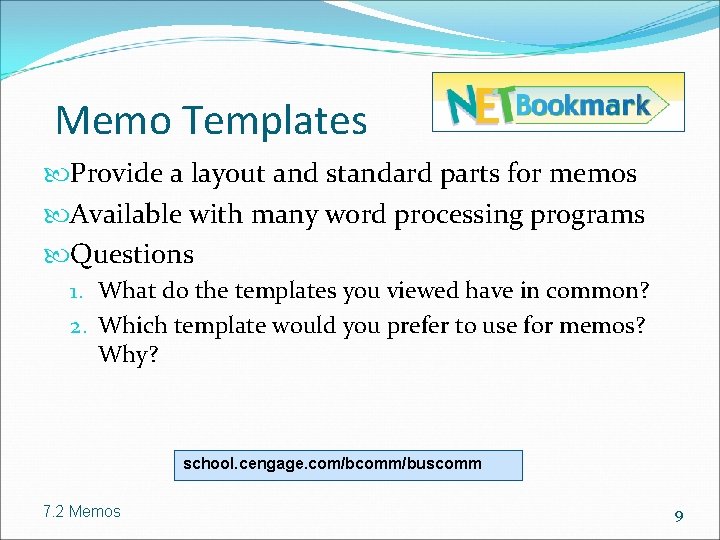 Memo Templates Provide a layout and standard parts for memos Available with many word