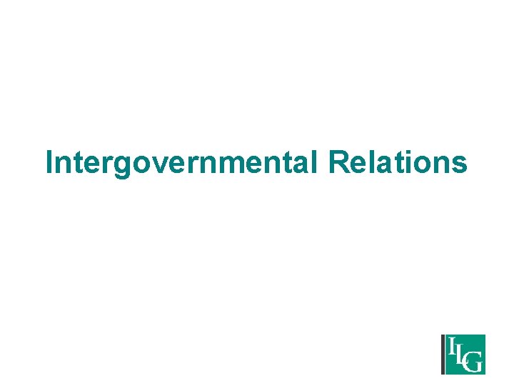 Intergovernmental Relations 